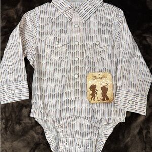Wrangler pearl snap button up onesie